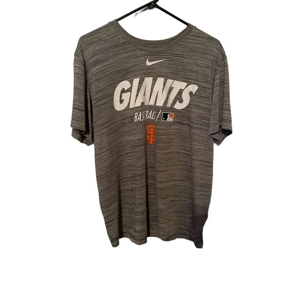 Nike Mens Gray San Francisco Giant MLB Authentic Short Sleeve T-Shirt Size Large
